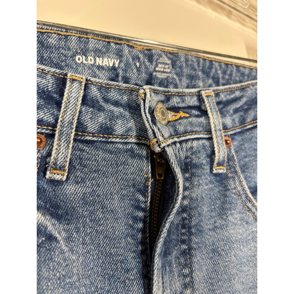 Old Navy Womens Jeans 2 Blue Sky-Hi Wide Leg Distressed Y2K Baggy Loose Stretchy - Picture 4 of 14
